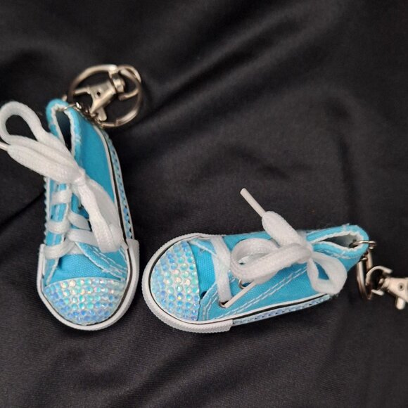 Light Blue Converse Style Keychain with Opal Rhinestone, Bling Converse,… - Picture 4 of 4